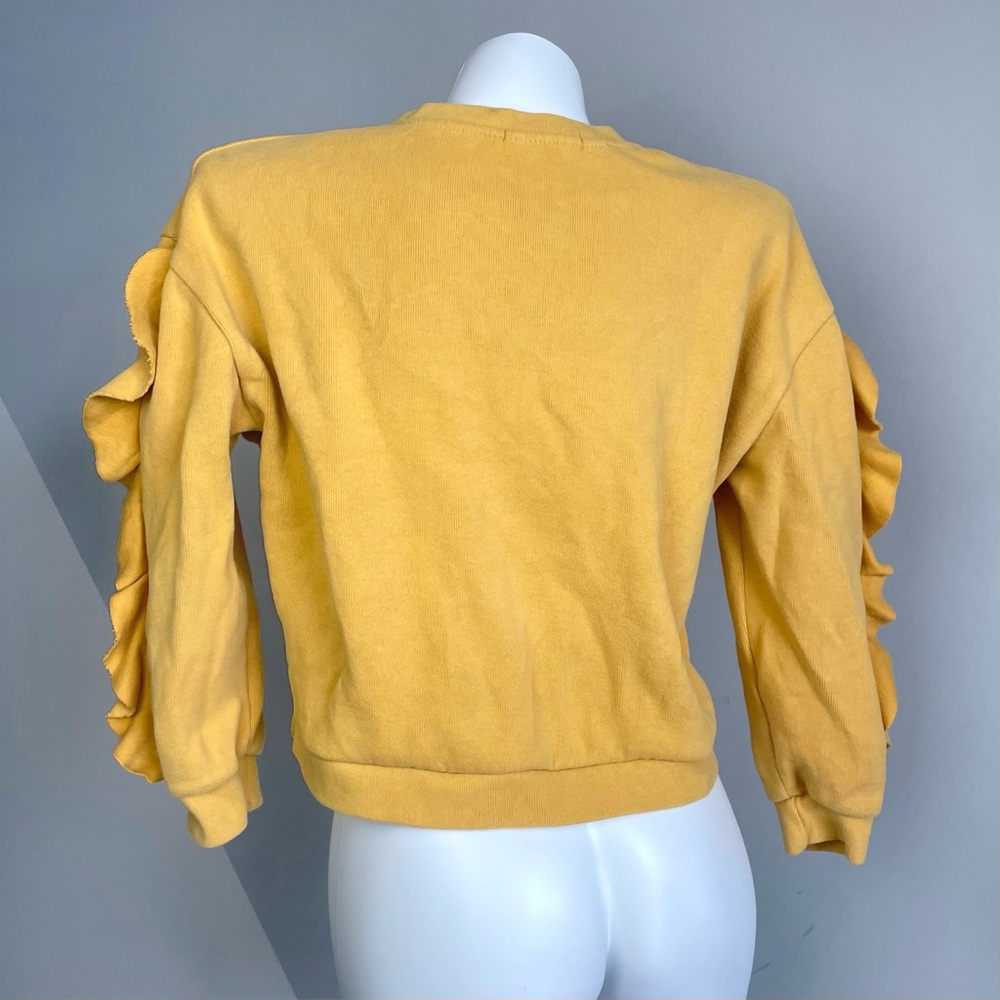 Yellow Ruffle Sleeve Women's Top - Picture 4 of 4